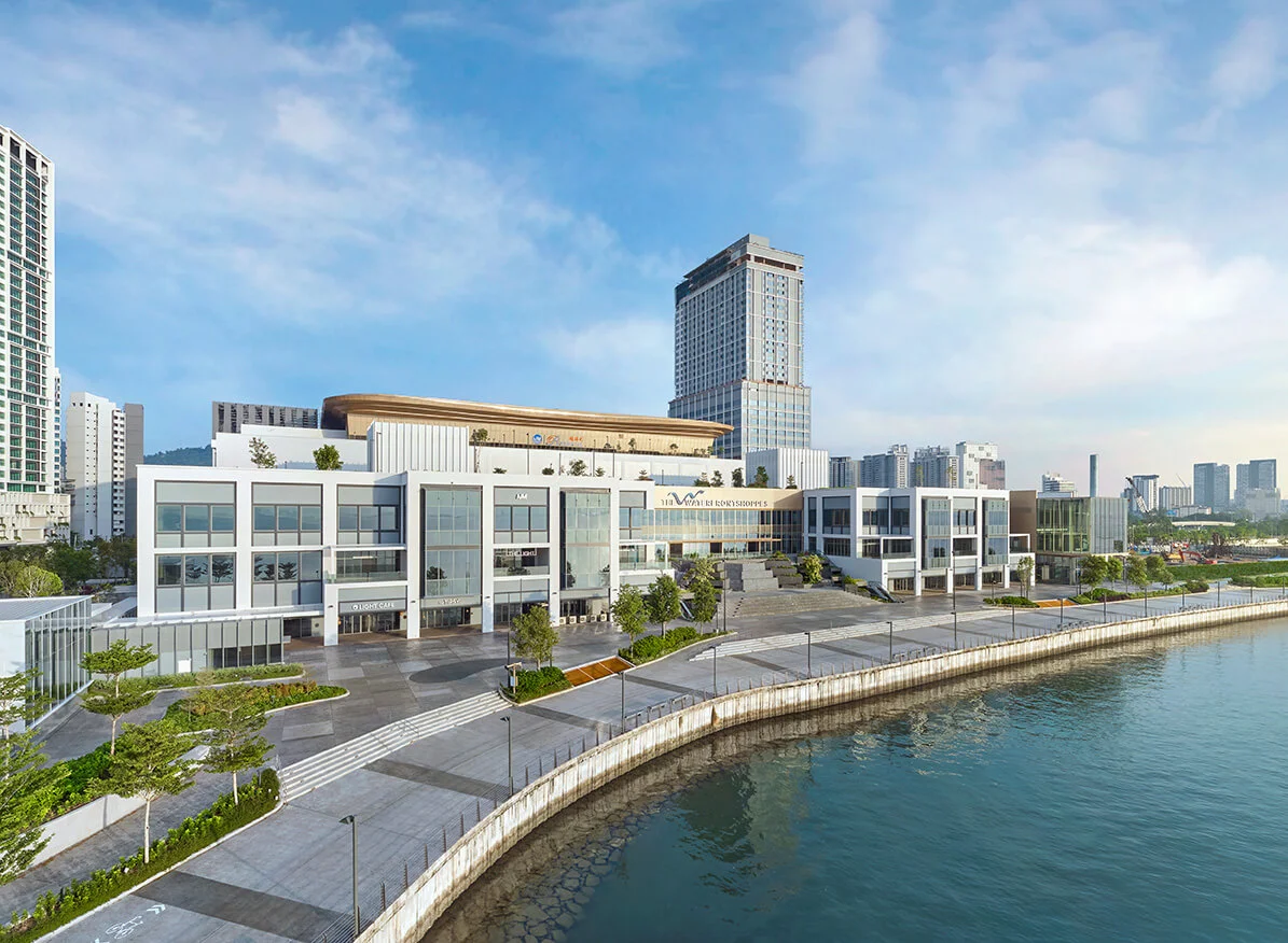 Merione Residences the Waterfront Shoppes beside the canal, artist's impression